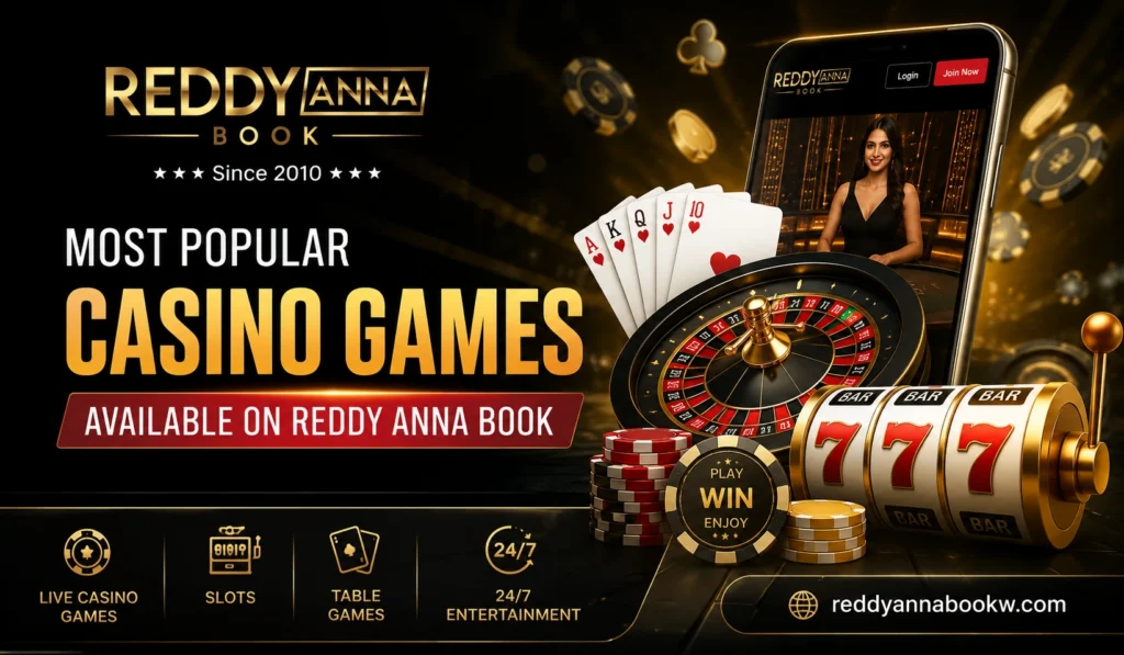 Most Popular Casino Games Available on Reddy Anna Book